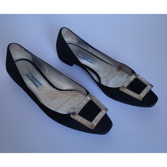Prada Calzature Donna Suede Leather Ballet Flats. Size US8/EU 38 - Picture 1 of 8